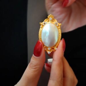 Natural Freshwater Mabe Pearl Convertible Brooch Pendant