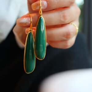 Oversized Malachite Drop Earrings
