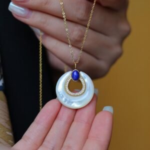 Natural Mother-of-Pearl & Lapis Lazuli Pendant